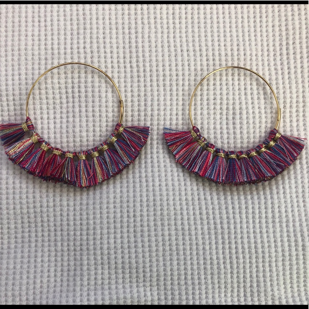 Loft tassel hoop earrings